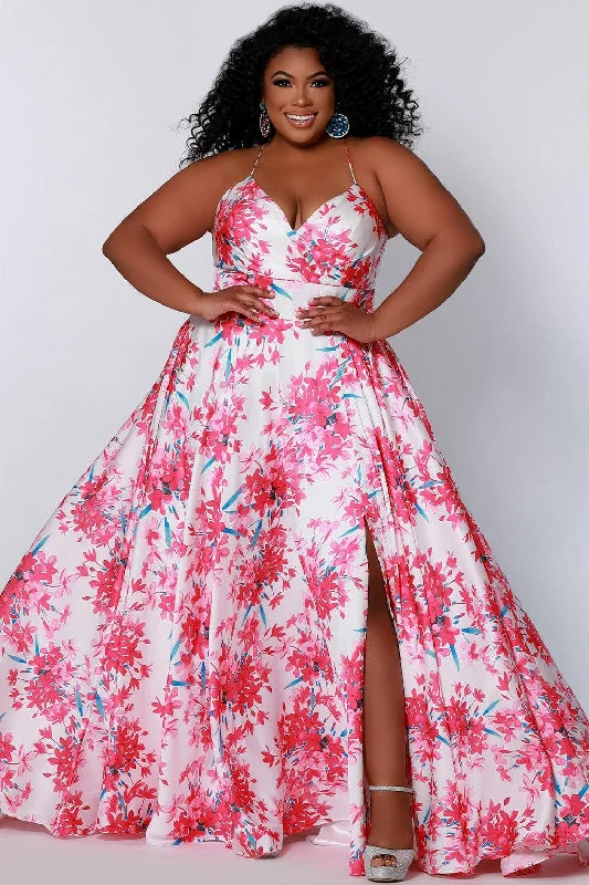 Sydneys Closet CE2206 Long Plus Size Floral Formal Dress