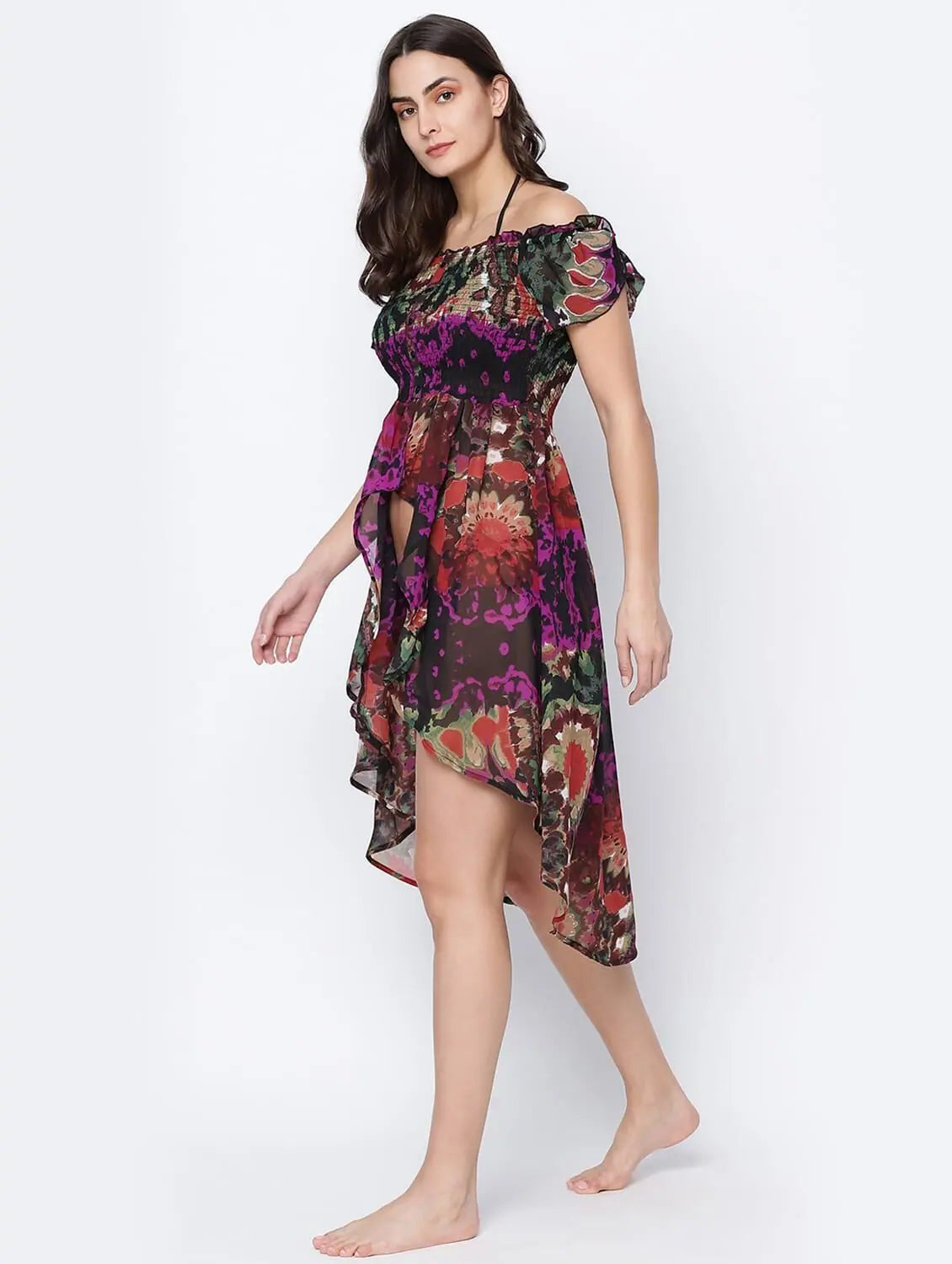 Fusion Majestic Multicolor Printed Women Beachwear Dress