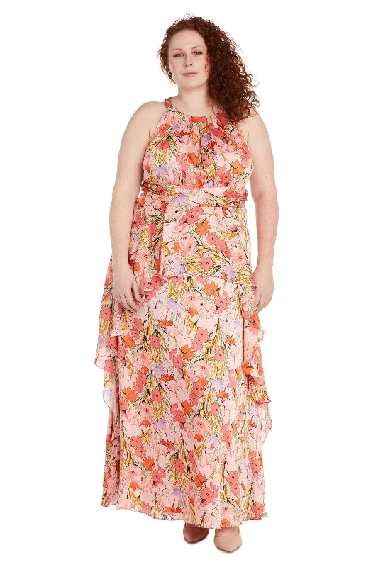 R&M Richards 1118W Plus Size Long Floral Maxi Dress