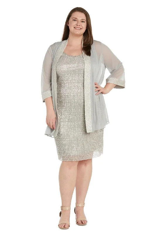 R&M Richards 9256W Plus Size Short Two Piece Cocktail Dress