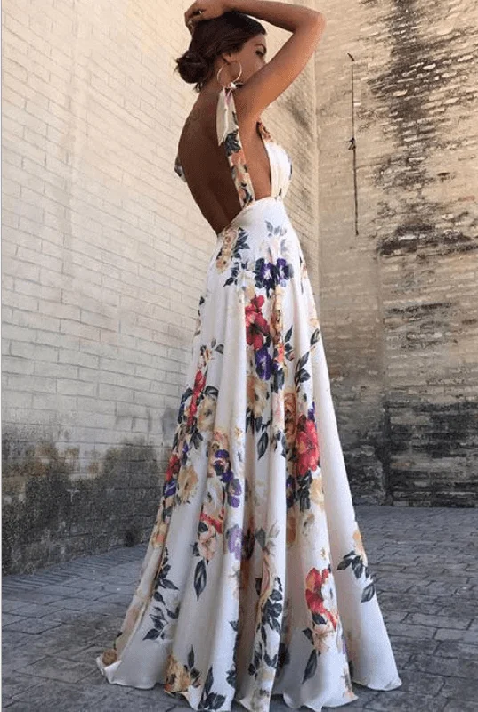 Flower sleek sleeveless sling dress