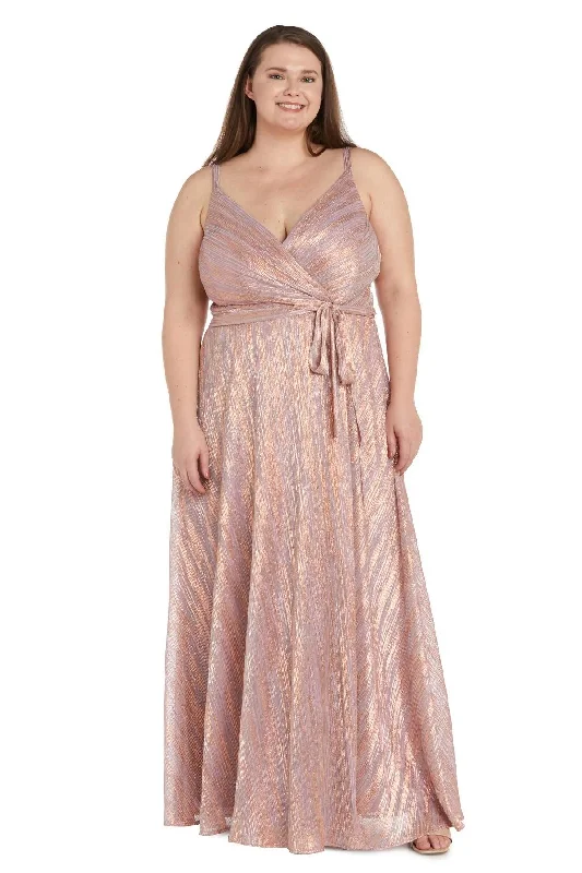 Nightway22136W Plus Size Formal Metallic Gown