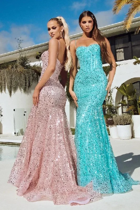 Portia and Scarlett PS23061 Long Spaghetti Strap Mermaid Prom Gown