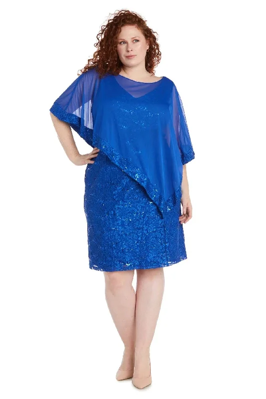 R&M Richards 2857W Plus Size Short Lace Cocktail Dress