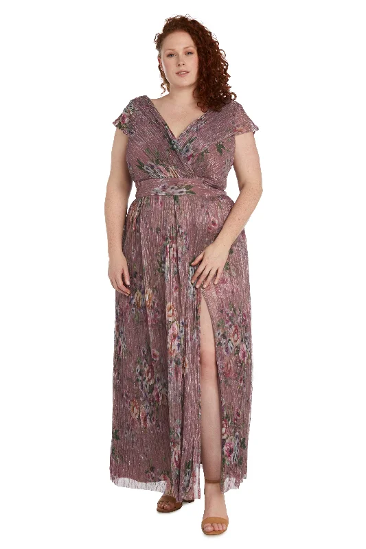 R&M Richards 9366W Long Plus Size Floral Formal Dress