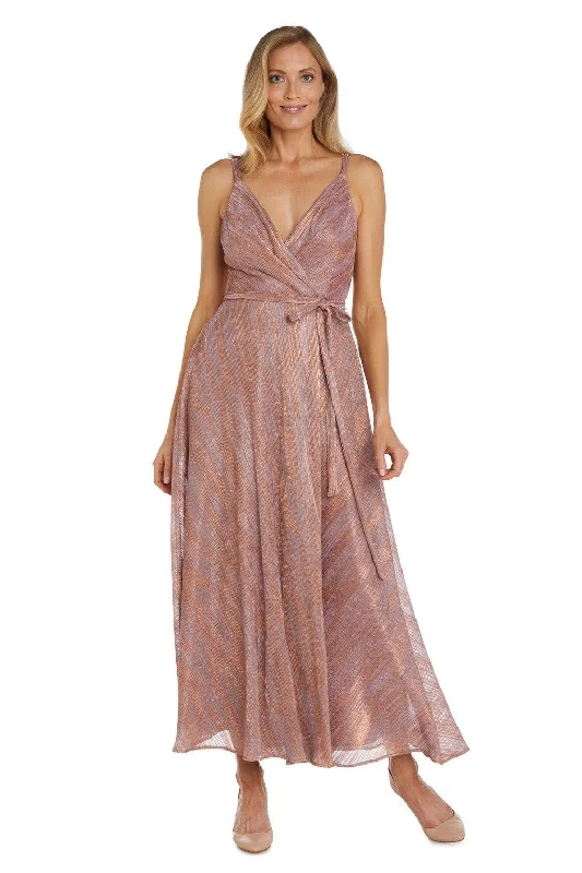 Nightway 22136 Long Formal Metallic Evening Gown