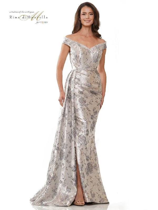 Rina di Montella RD2912 Long Off Shoulder Formal Dress