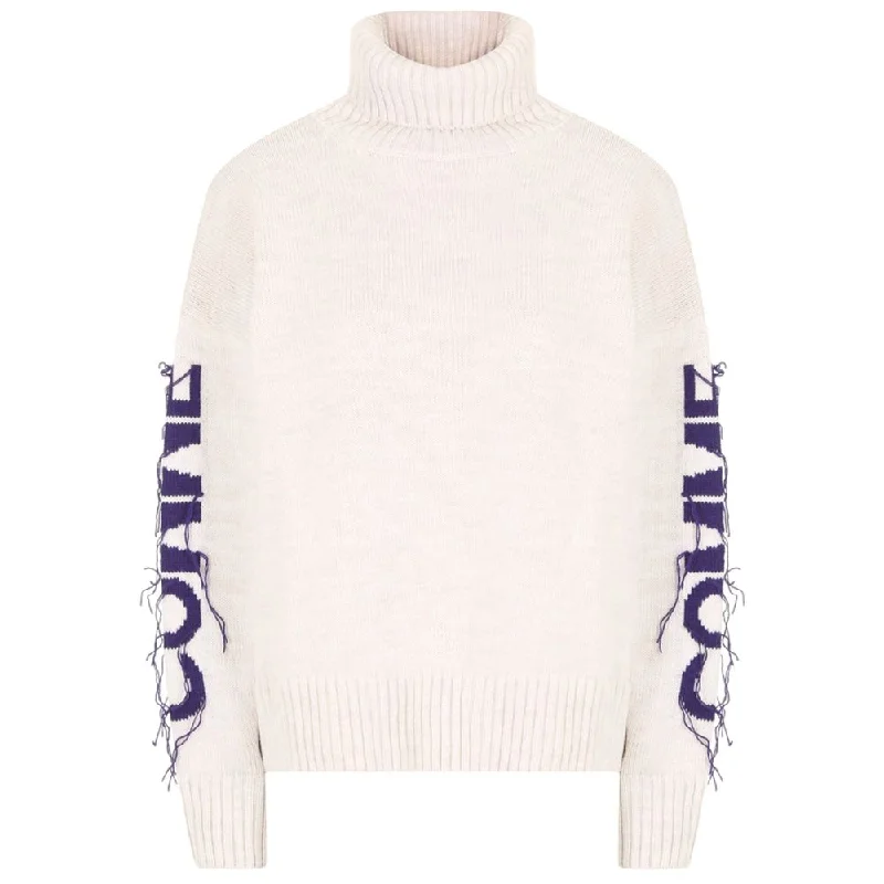 Comme Des Fuckdown Beige Acrylic Sweater