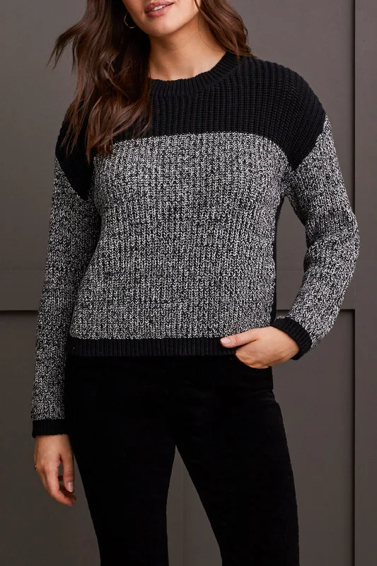 Crew Neck Color Block Sweater