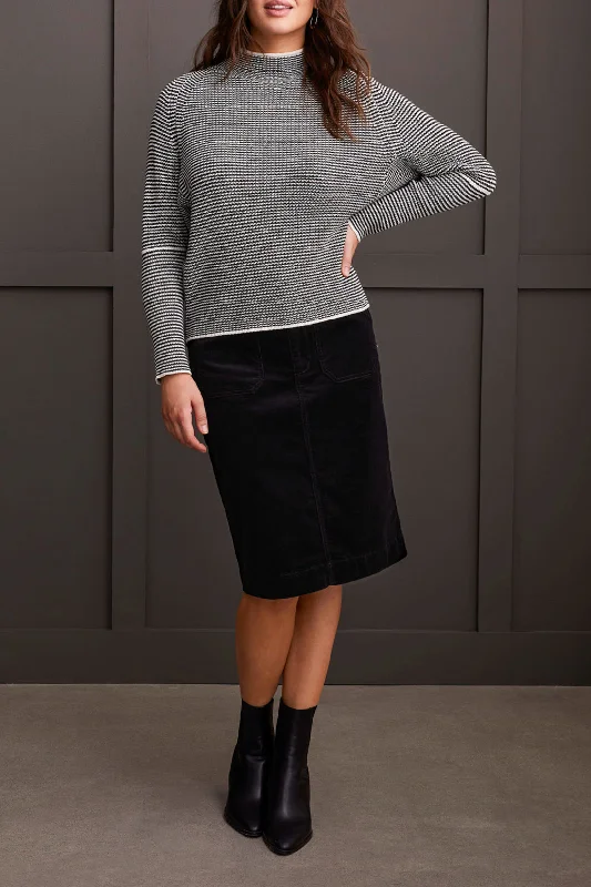 Funnel Neck Sweater With Contrast Tipping