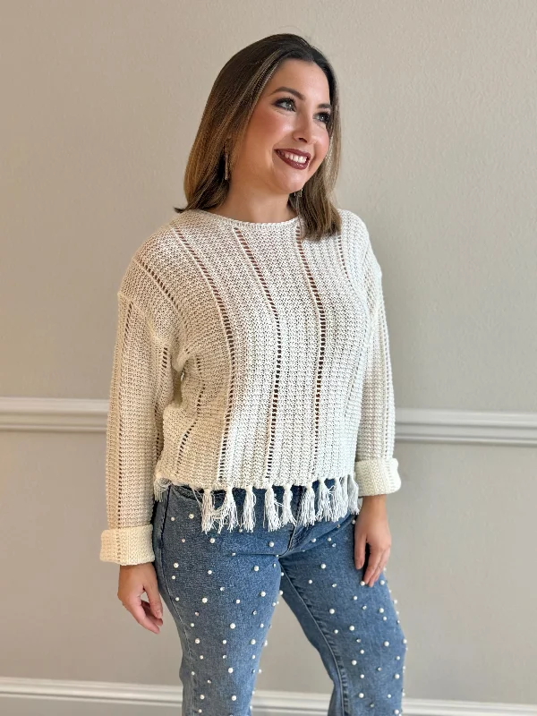 Knit Sweater With Tassel Detail