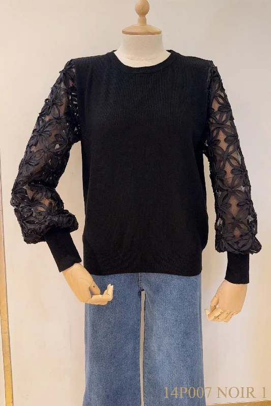 Lace Sleeve Sweater