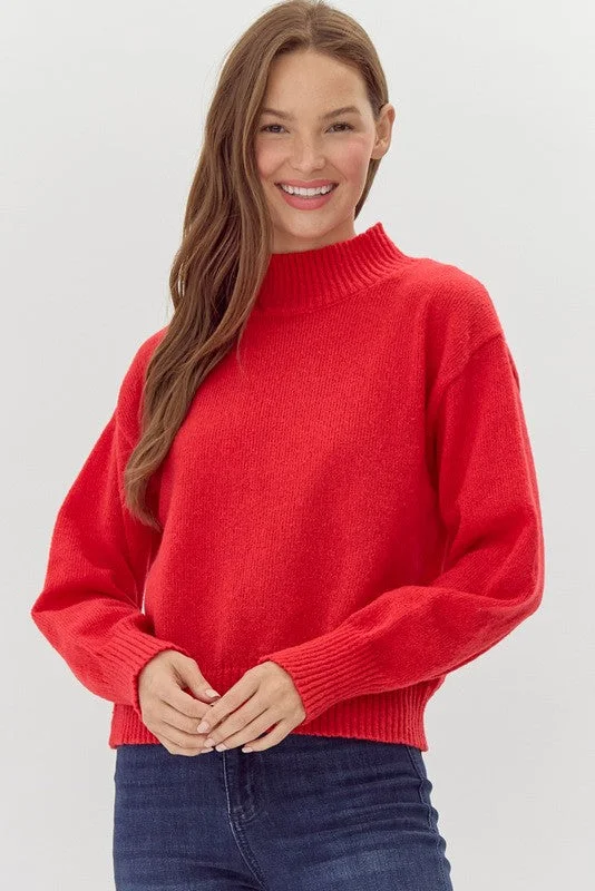 Mock Neck Knit Top