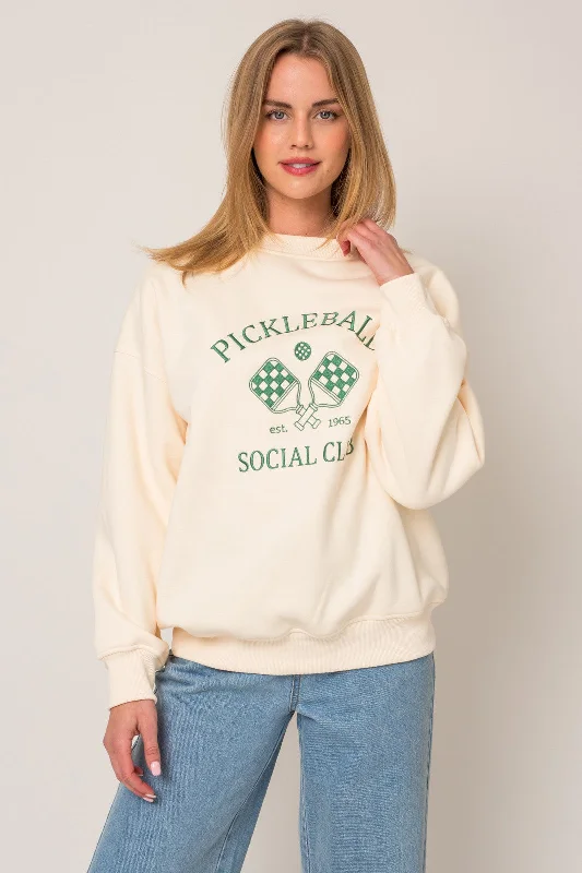 Pickleball Social Club Sweatshirt - Cream