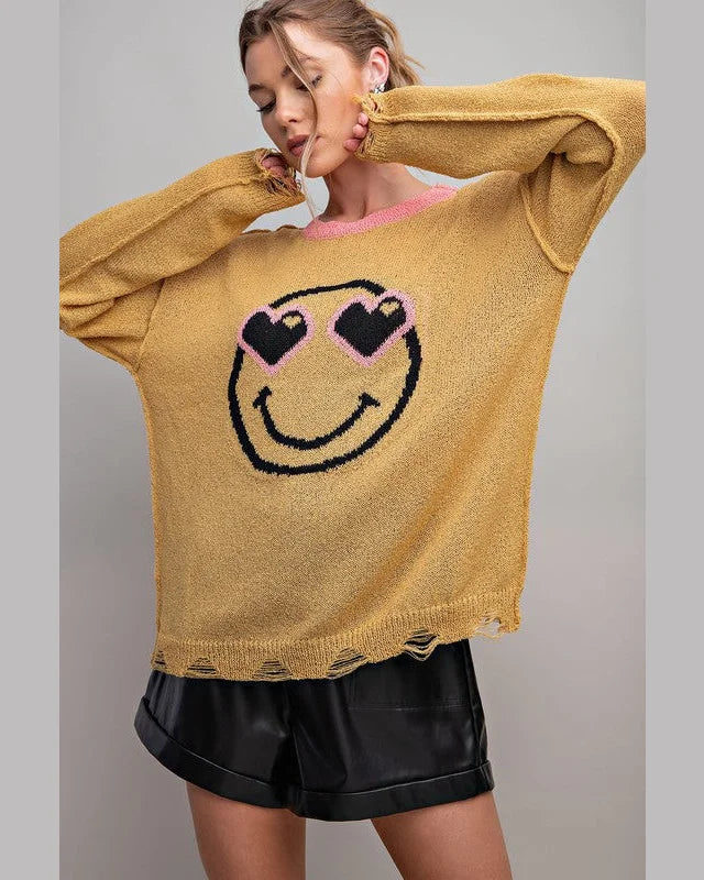 Smiley Face Knitted Sweater