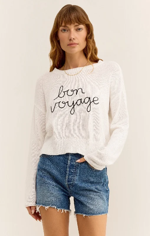 Z Supply Sienna Bon Voyage Sweater - WHITE