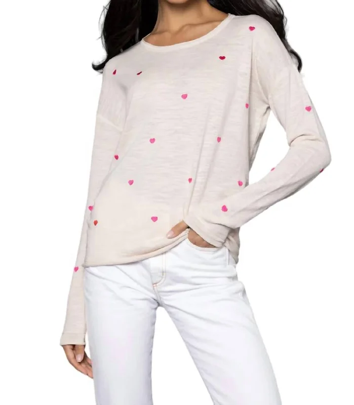 Heart 2 Heart Long Sleeve Tee In Almond