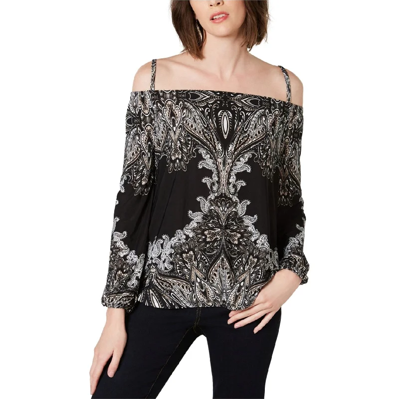 I-N-C Womens Long Sleeve Off The Shoulder Blouse