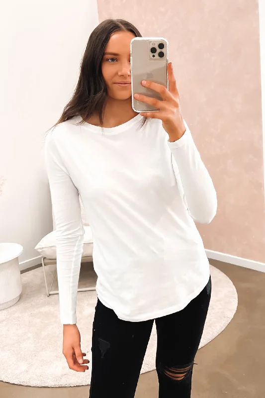 Kara Long Sleeve Tee White