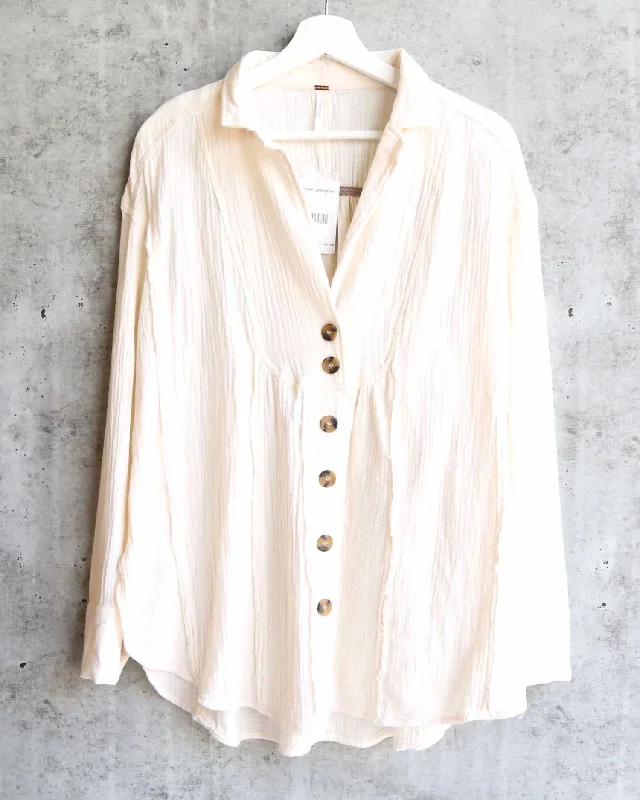 All About The Feels Shirt In Ecru/ivory