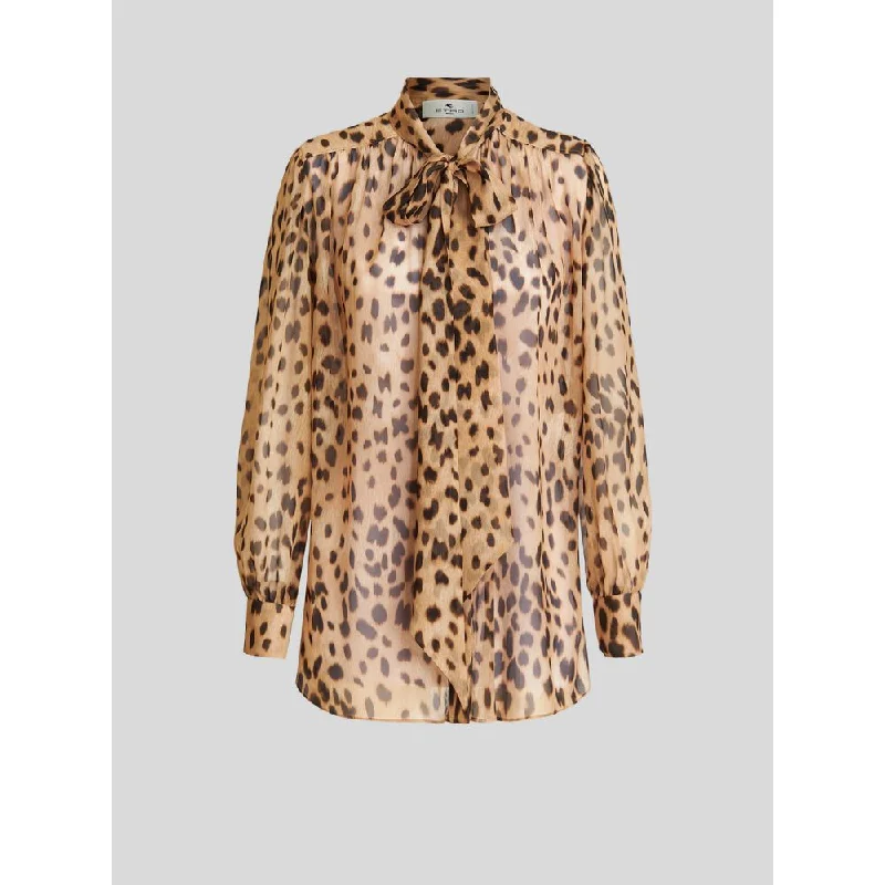 Animalier Print Silk Shirt