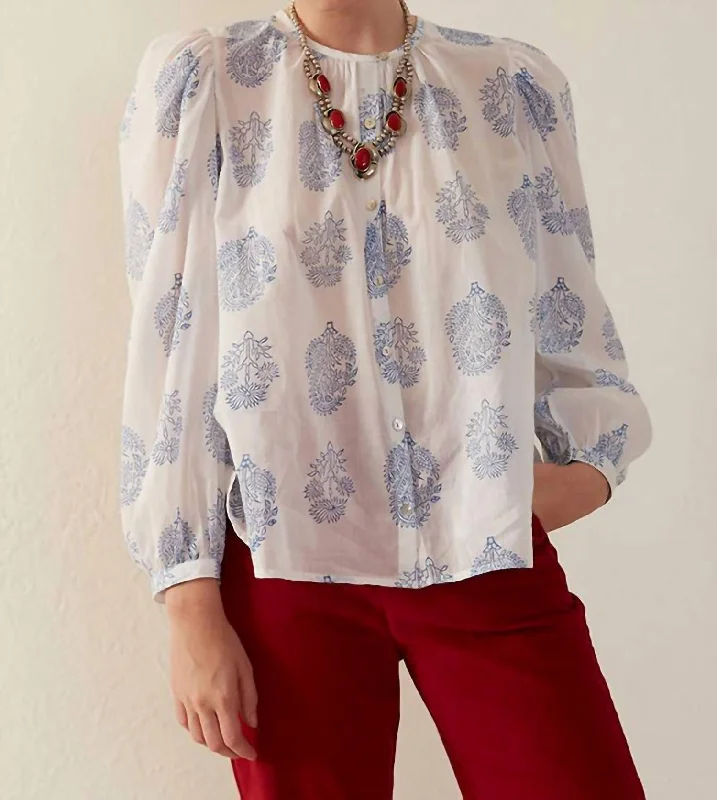 Anna Shirt In Lapis Bloom