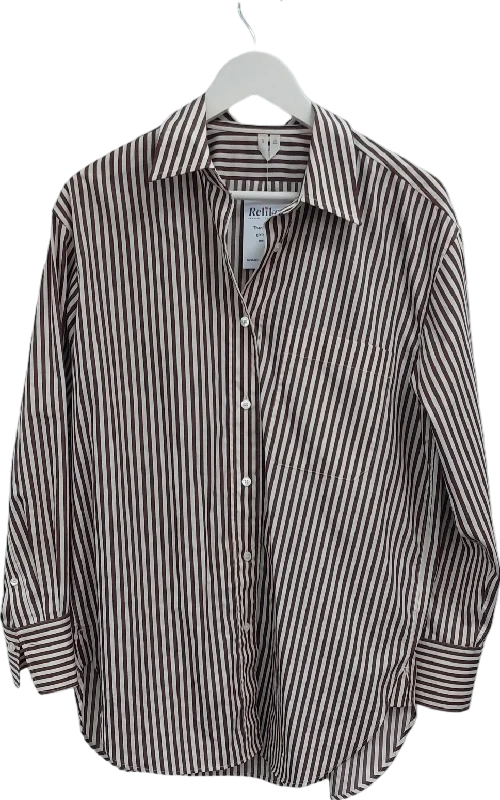 Arket Brown Striped Shirt UK 8