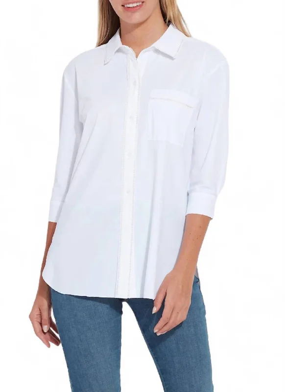 Belynda Button Down Shirt In White