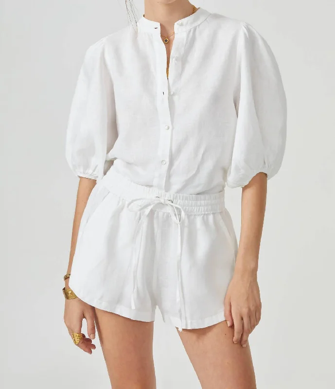 Bubble Linen Shirt In White