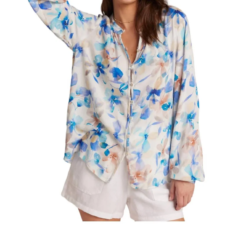 Button Loop Front Shirt In Malibu Floral Print