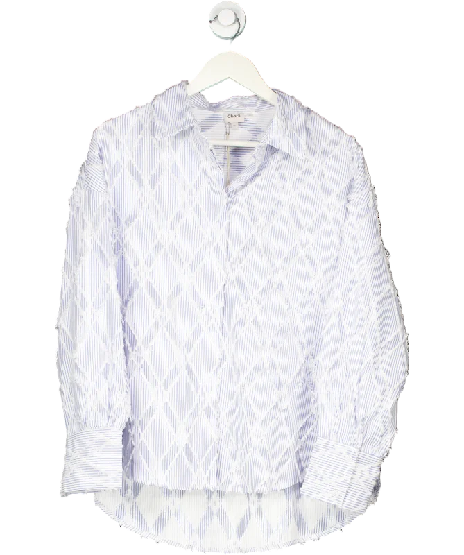 Charli London Blue Marlowe Stripe Shirt UK M/L