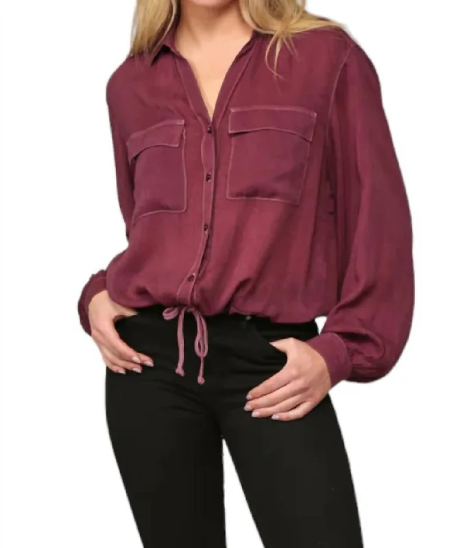 Drawstring Cargo Shirt In Port