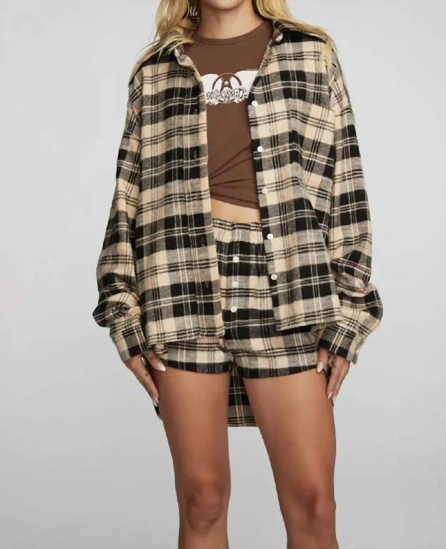 Flannel Long Sleeve Button Down Shirt In London Plaid