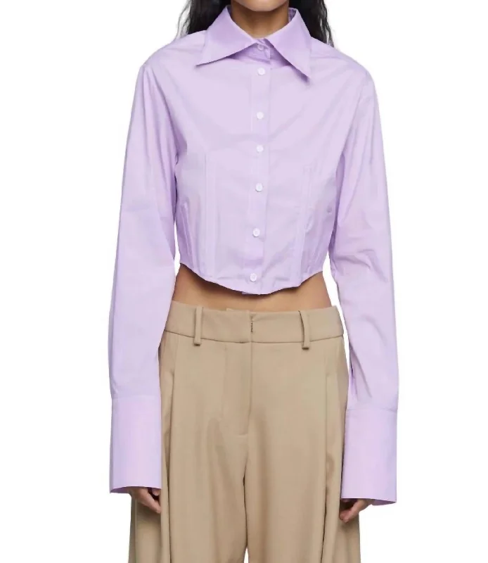 Frankie Shirt With Top Stitch In Lavender