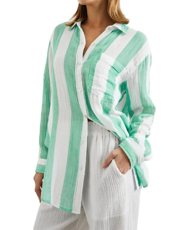 Jaylin Shirt In Jade Stripe