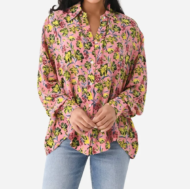 Joyce Silk Shirt In Fanny Yellow