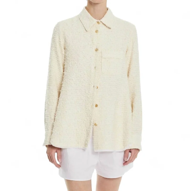 Kristy Shirt In White Wash Tweed