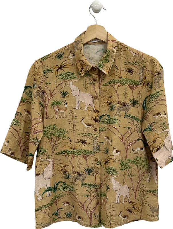 MNG Khaki Safari Print Shirt UK XS