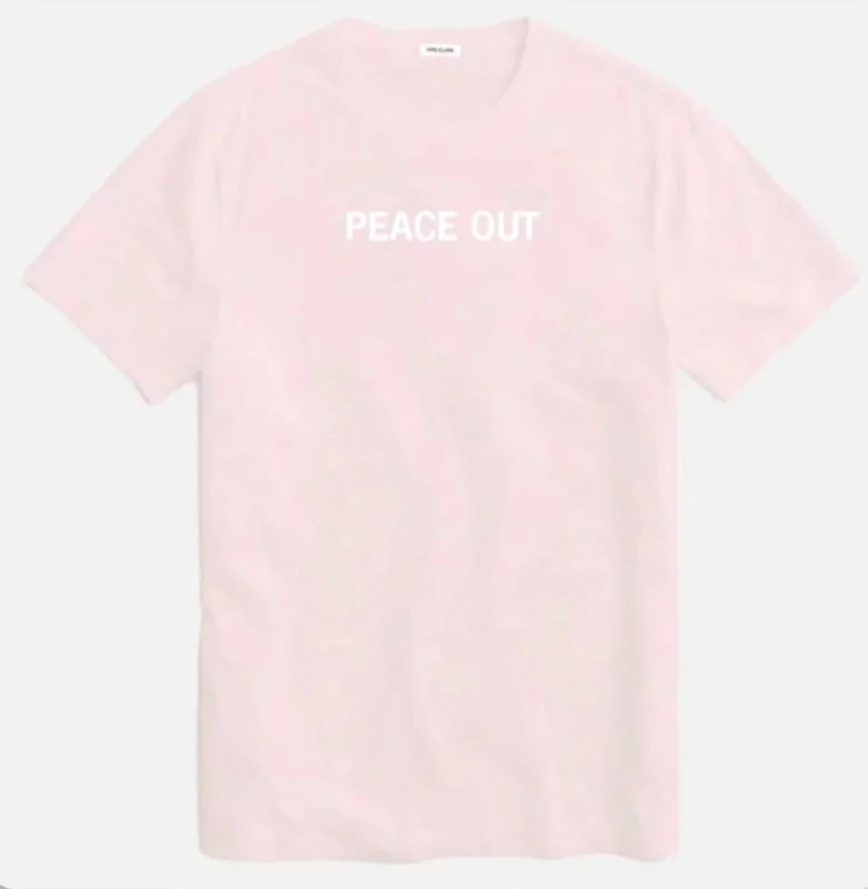 Peace Out T- Shirt In Light Pink