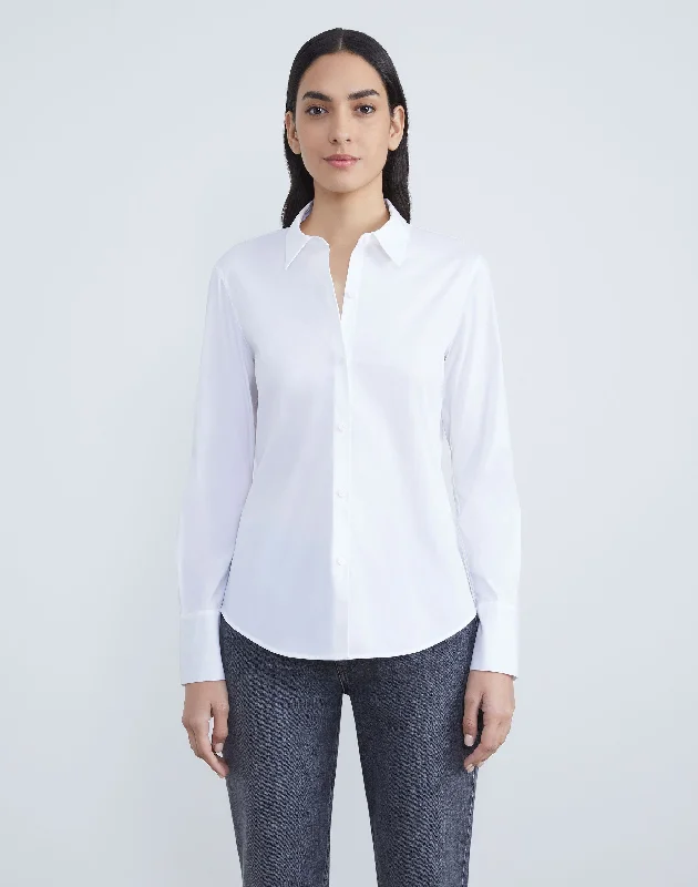 Plus-Size Classic Stretch Cotton Button Shirt