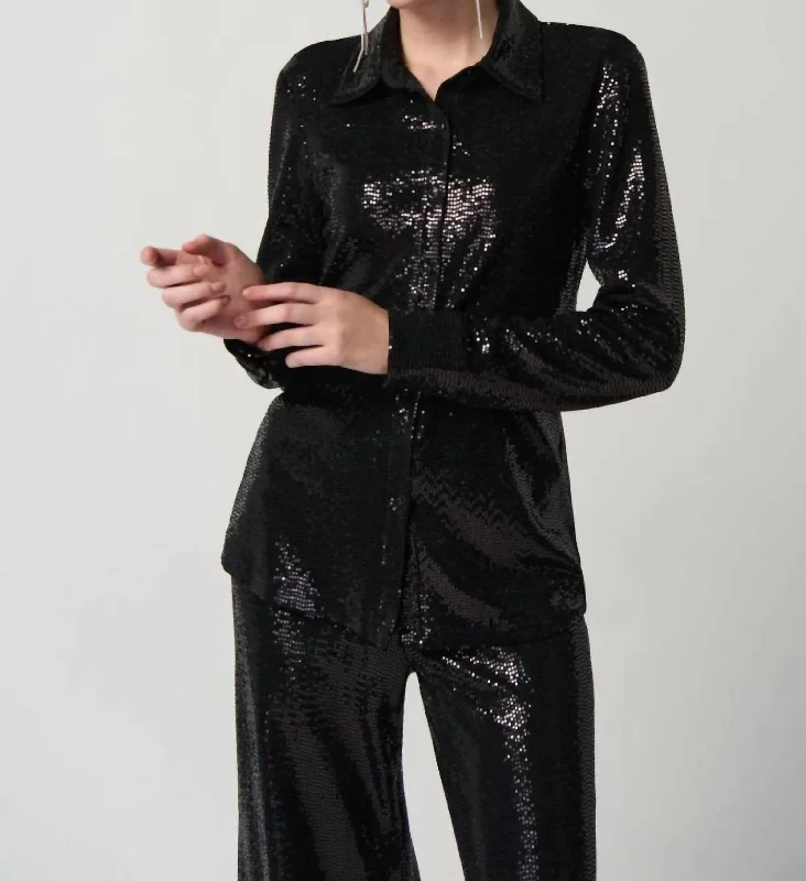 Sequin Shirt In Black