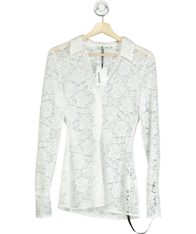 SLA the label White Kimmy Lace Shirt UK XS