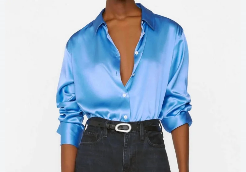 The Standard Silk Shirt In Cornflower