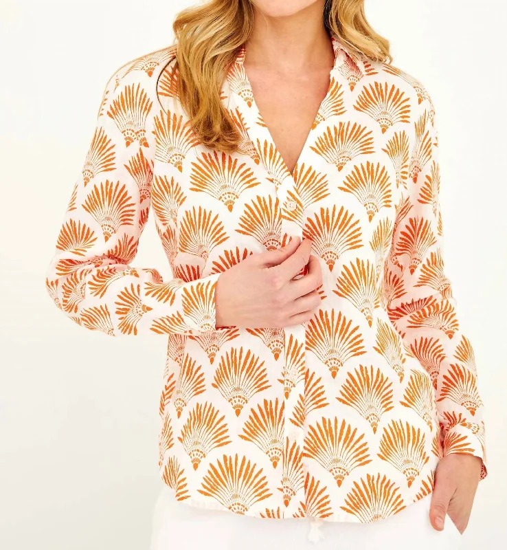 Twig Linen Shirt In Dominica Fan Print