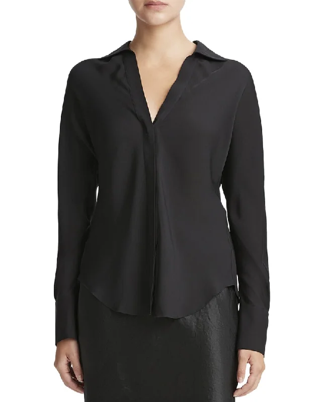 Vince Bias Dolman Sleeve Silk Shirt