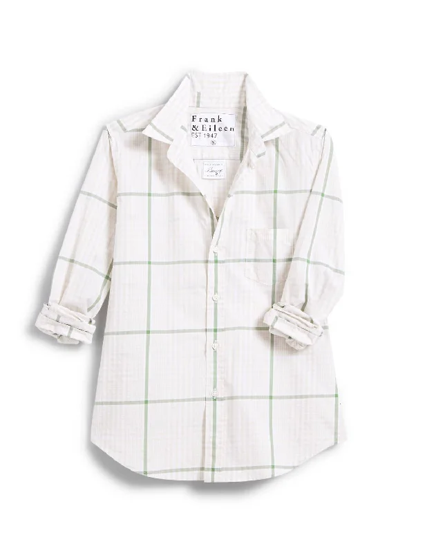 Women's Barry Tailored Button Up Shirt In Sand/green Plaid