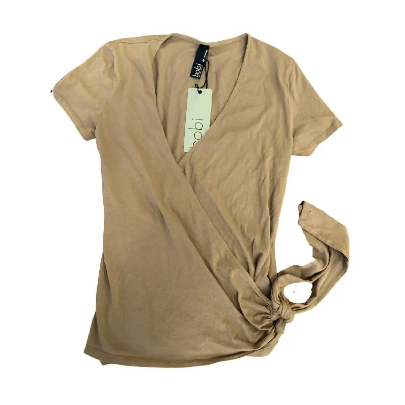 Women's Half Wrap Surplice T Shirt In Java