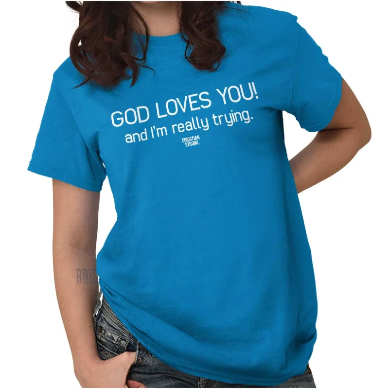 Christian Strong - God Loves You Printed T-Shirt