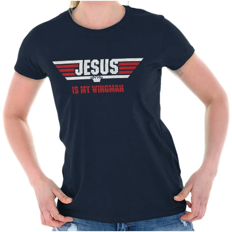 Jesus Is My Wingman Ladies T Shirt