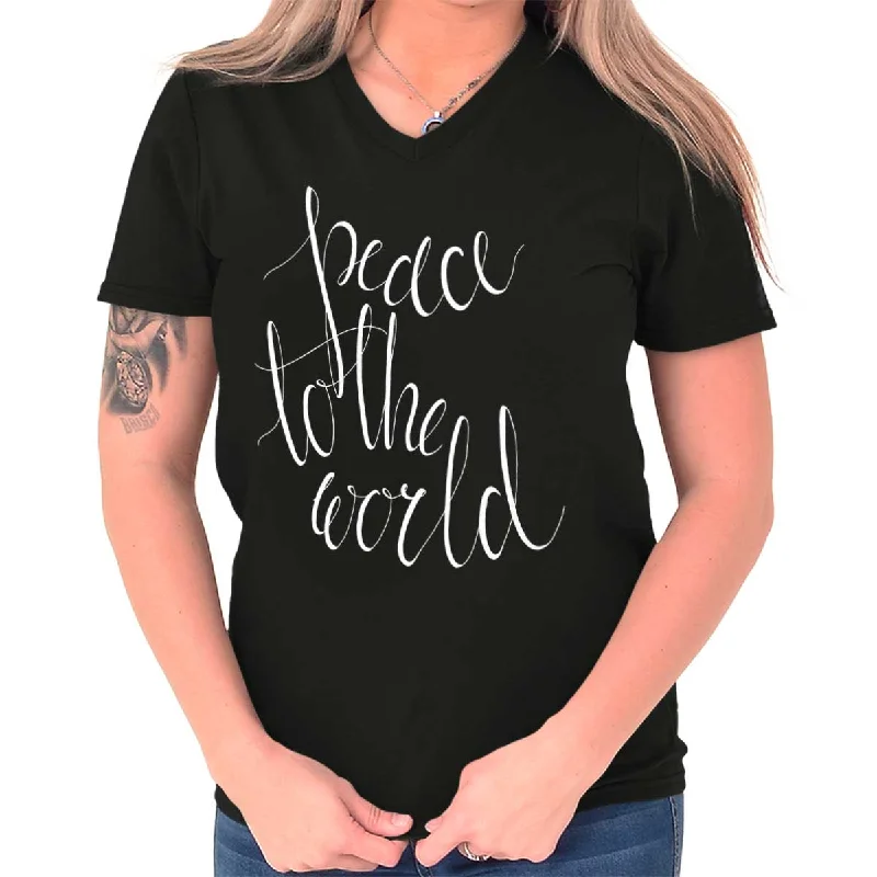 Peace To The World V-Neck T-Shirt